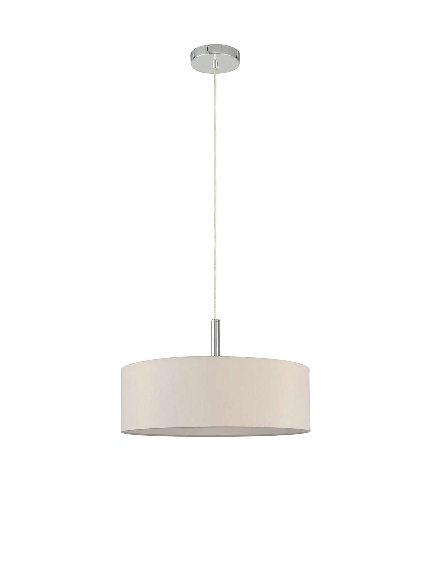 Baymont 45cm 5 Light Pendant Polished Chrome, Nude Beige/Moonlight DK0729  Deco Baymont CH NU
